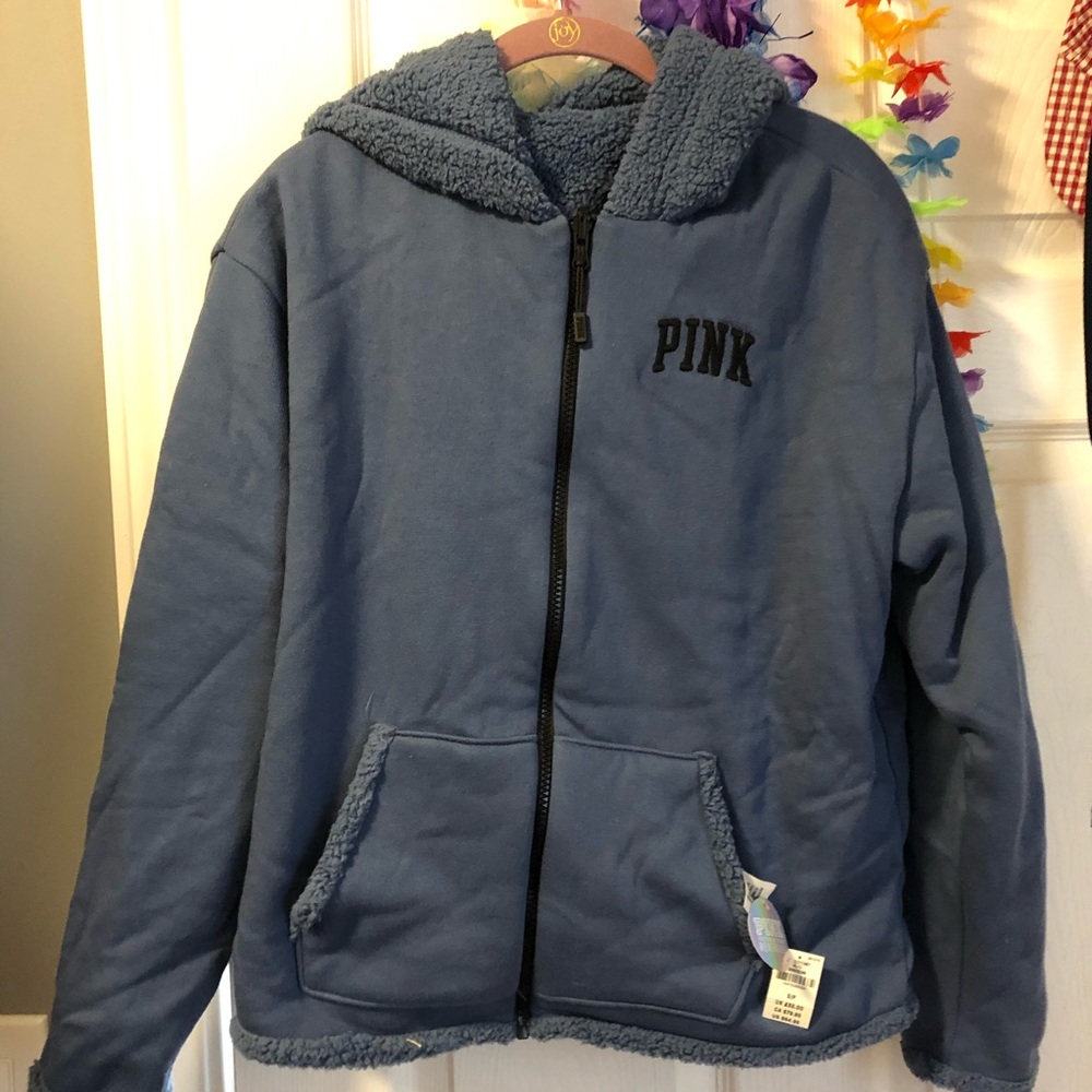 Pink reversible sweater